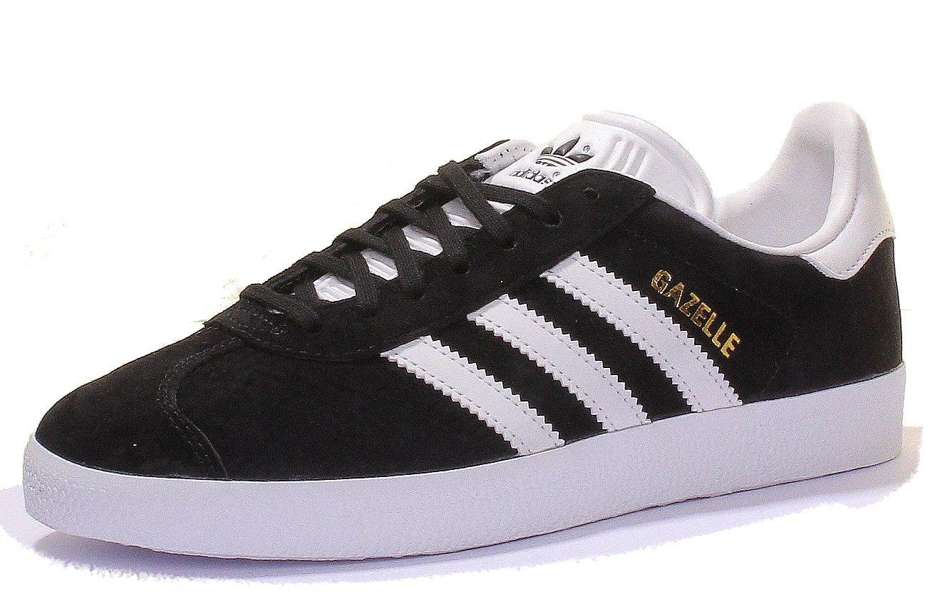 Adidas Gazelle Wildleder-Leder-Turnschuhe in Schwarz Weiß Schuhe Adidas