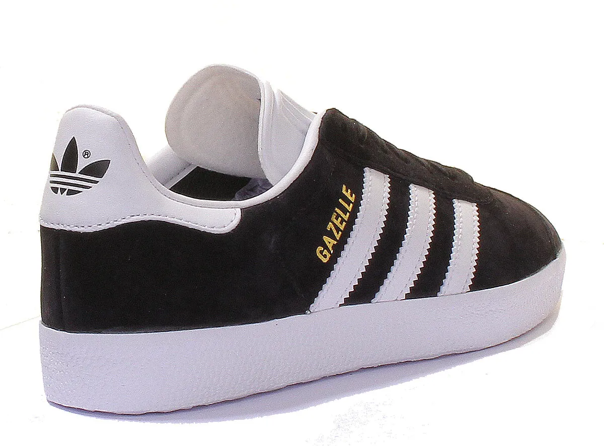 Adidas Gazelle Wildleder-Leder-Turnschuhe in Schwarz Weiß Schuhe Adidas