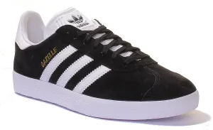 Adidas Gazelle Wildleder-Leder-Turnschuhe in Schwarz Weiß Schuhe Adidas