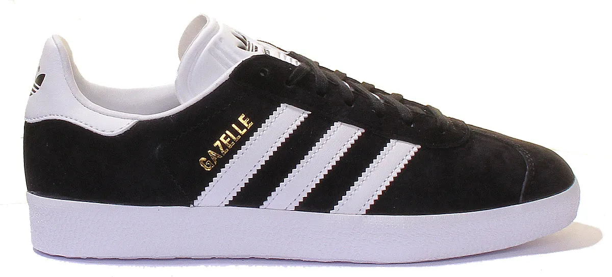 Adidas Gazelle Wildleder-Leder-Turnschuhe in Schwarz Weiß Schuhe Adidas