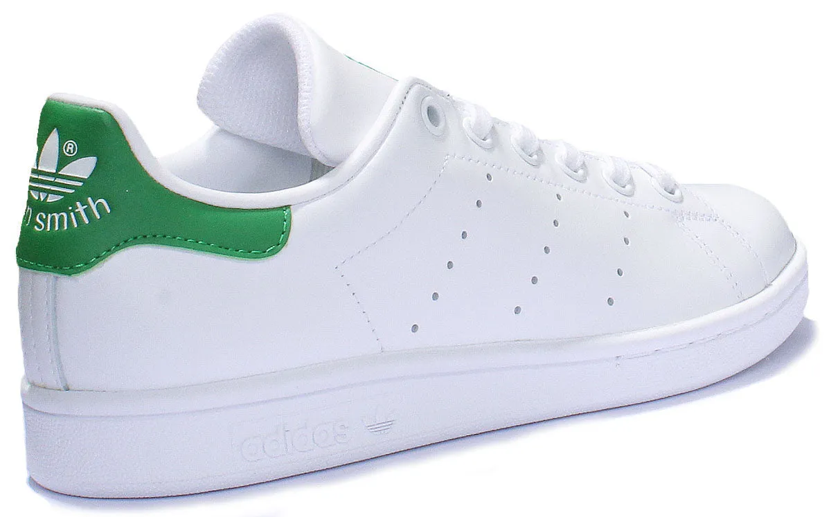 Adidas Stan Smith J Schnürschuhe aus Leder in Weiß Grün für Jugendliche Schuhe Adidas