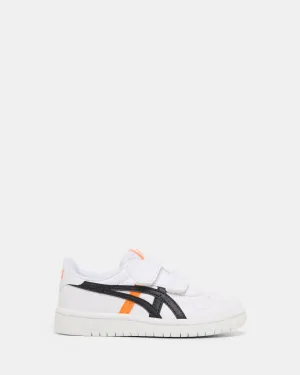Asics Kinderschuhe Japan Vorschule Weiß/Knallorange