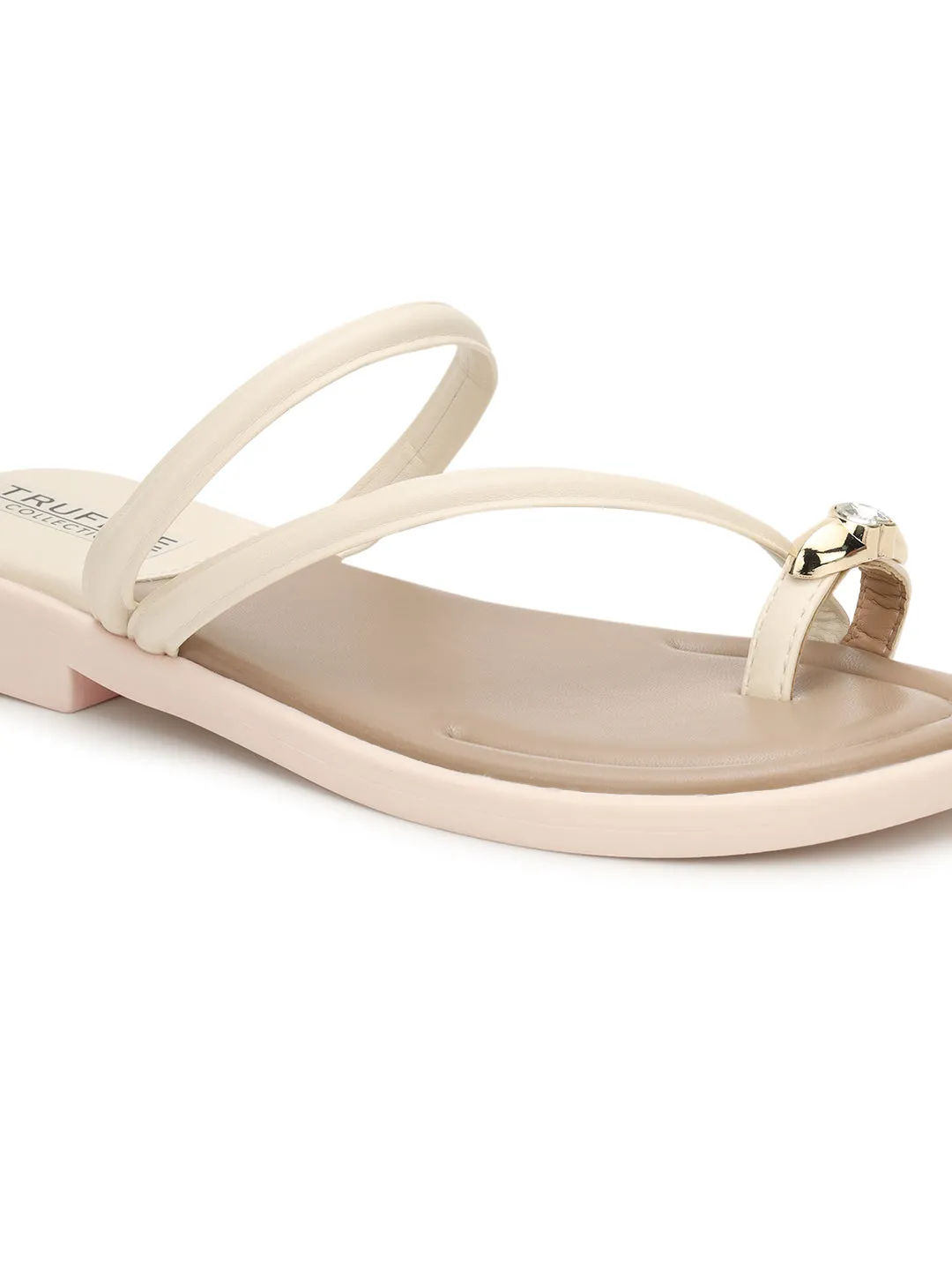 Beige PU Diamant-Zehring-Slipper (TC-RS3595-BEIG)