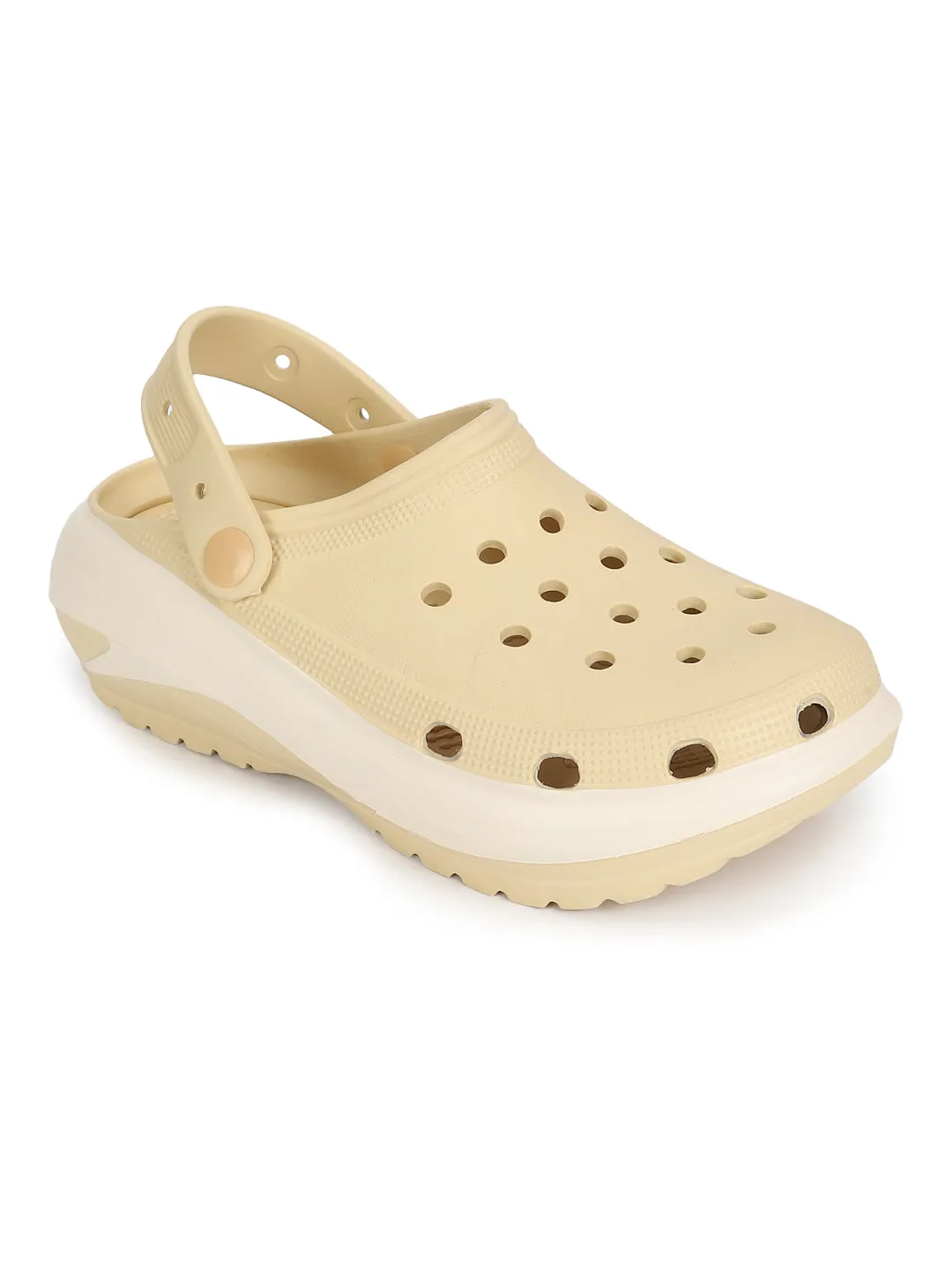 Beige PU Schlupf-Croc-Flats (TC-RS3496-BEIG)