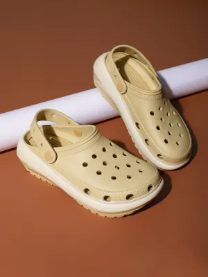 Beige PU Schlupf-Croc-Flats (TC-RS3496-BEIG)