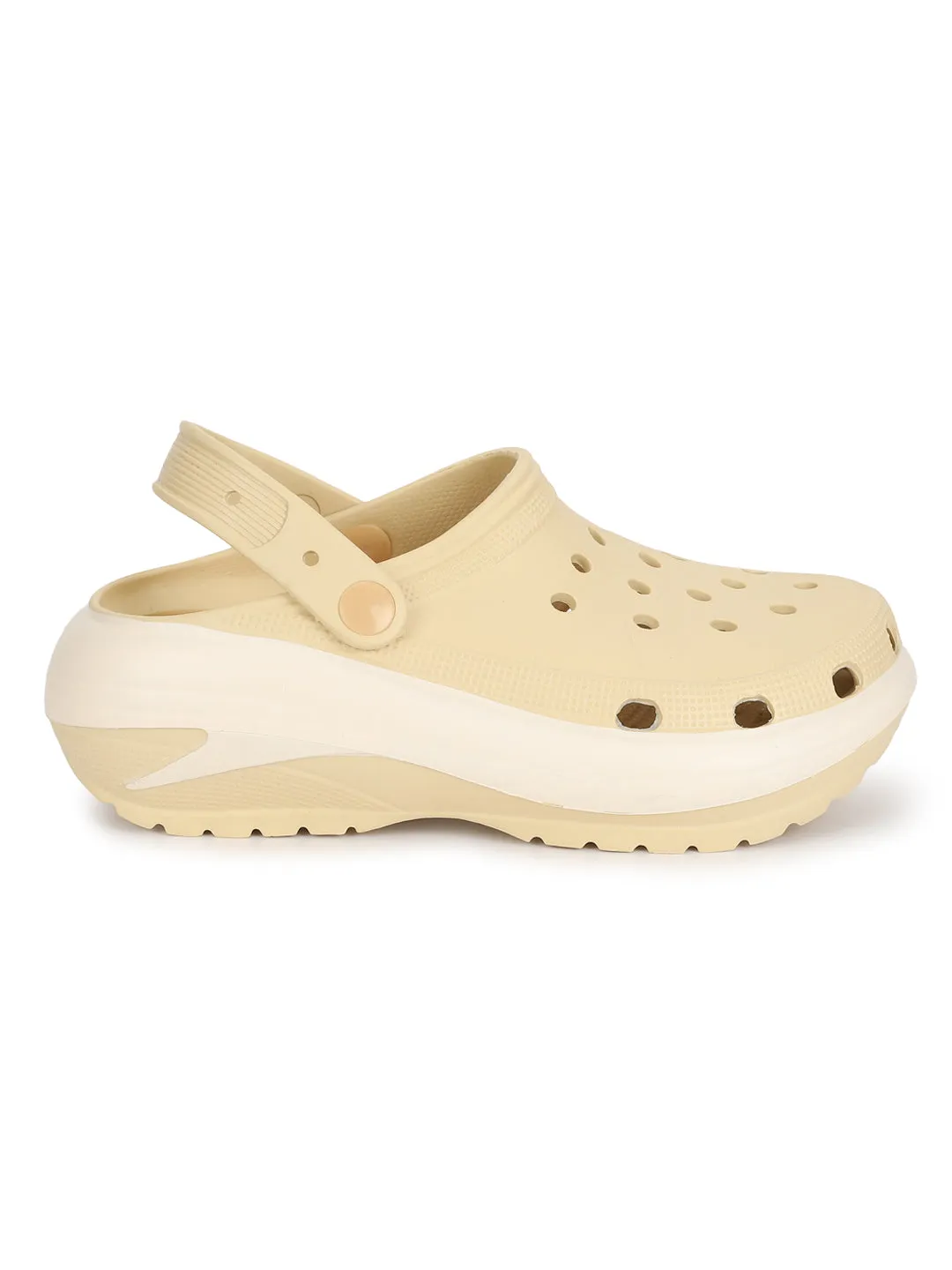 Beige PU Schlupf-Croc-Flats (TC-RS3496-BEIG)