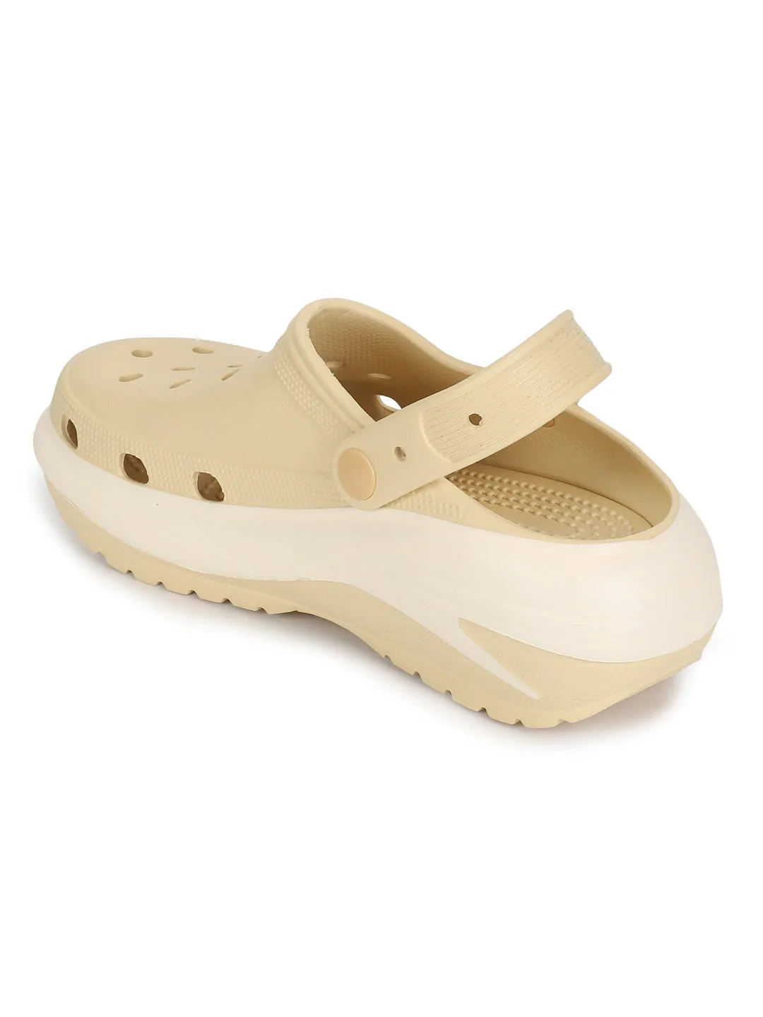 Beige PU Schlupf-Croc-Flats (TC-RS3496-BEIG)