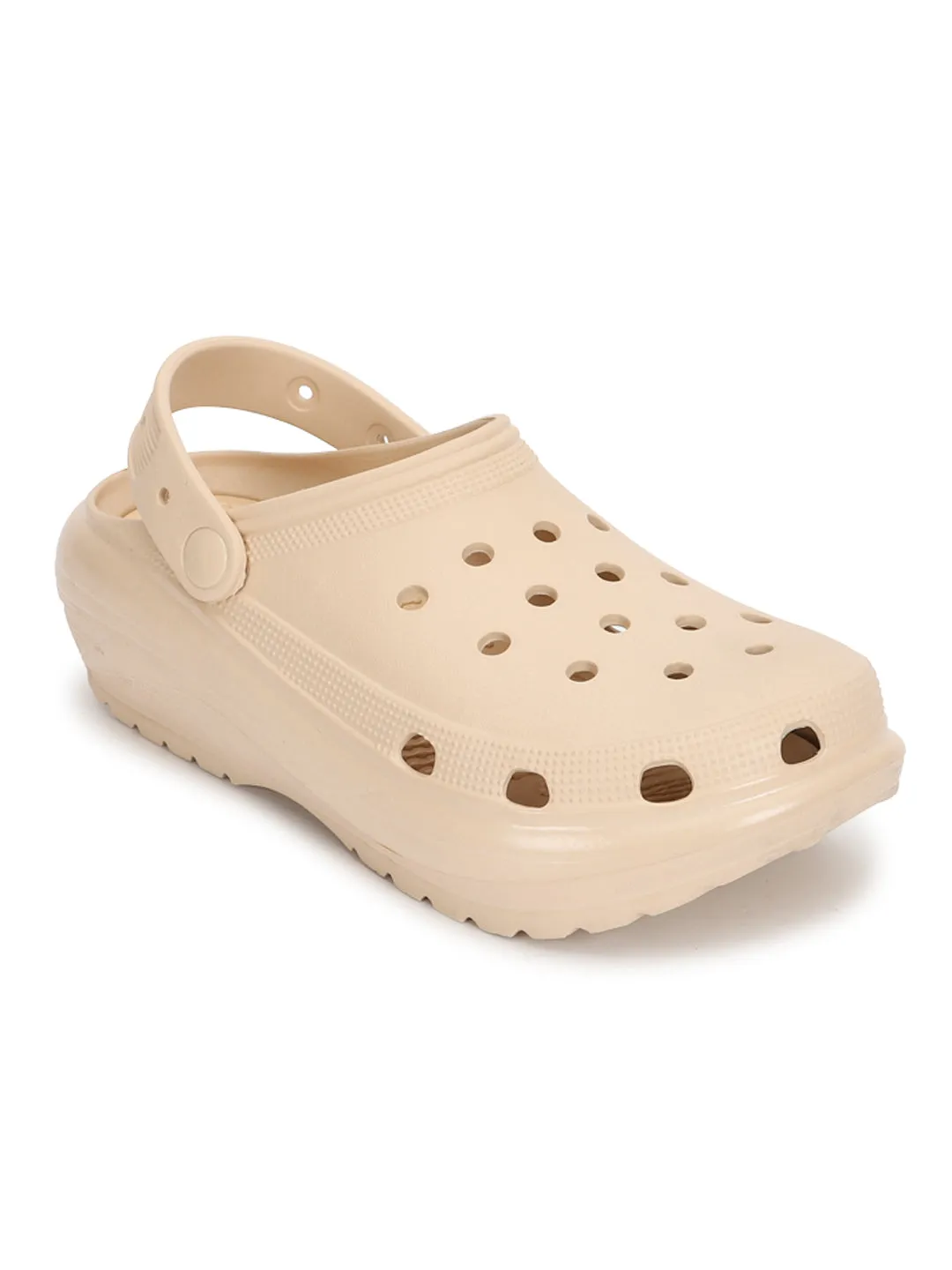 Beige PU Schlupf-Croc-Flats (TC-RS3496-NUD)