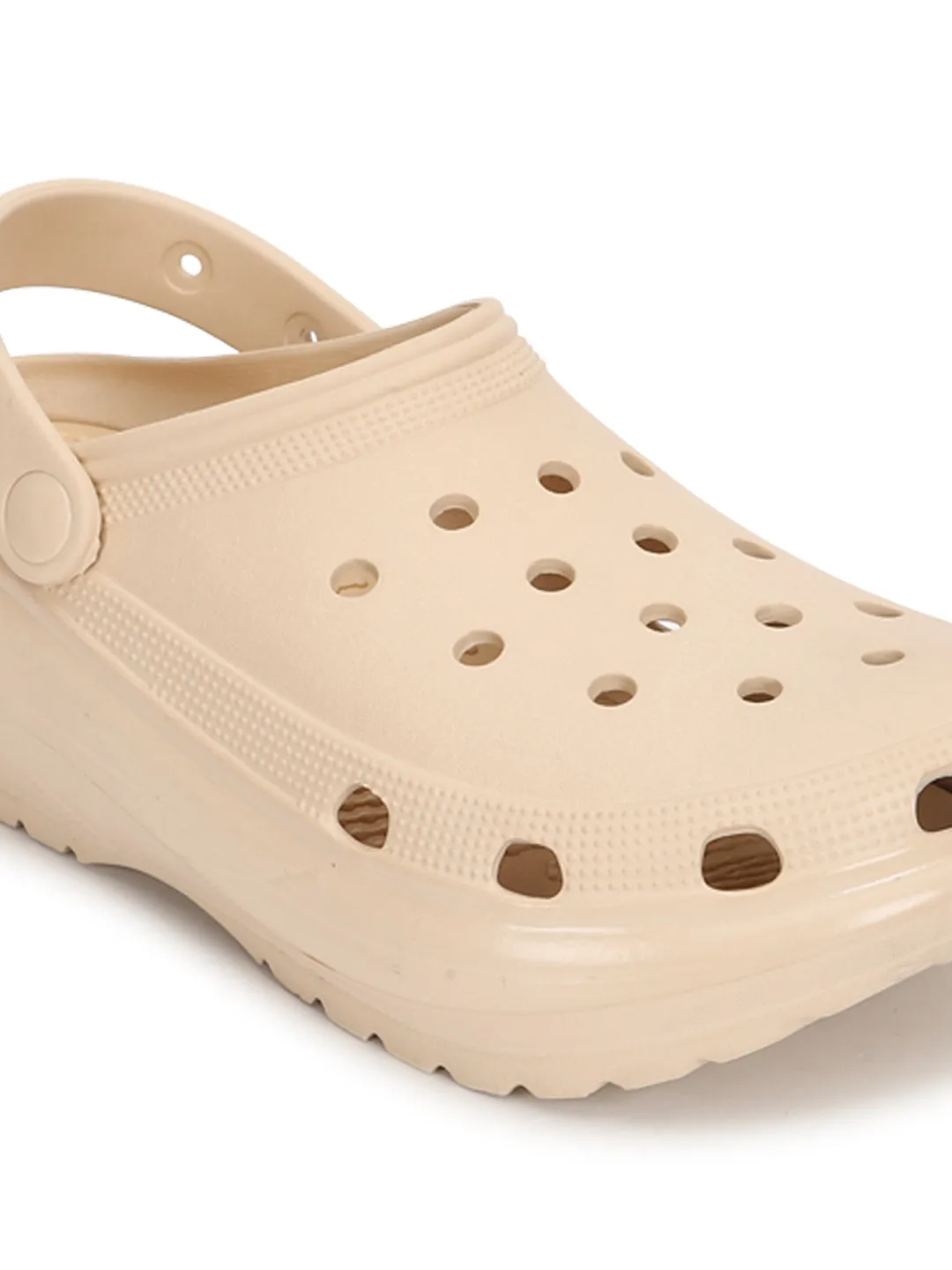 Beige PU Schlupf-Croc-Flats (TC-RS3496-NUD)