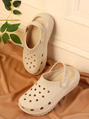Beige PU Schlupf-Croc-Flats (TC-RS3496-NUD)