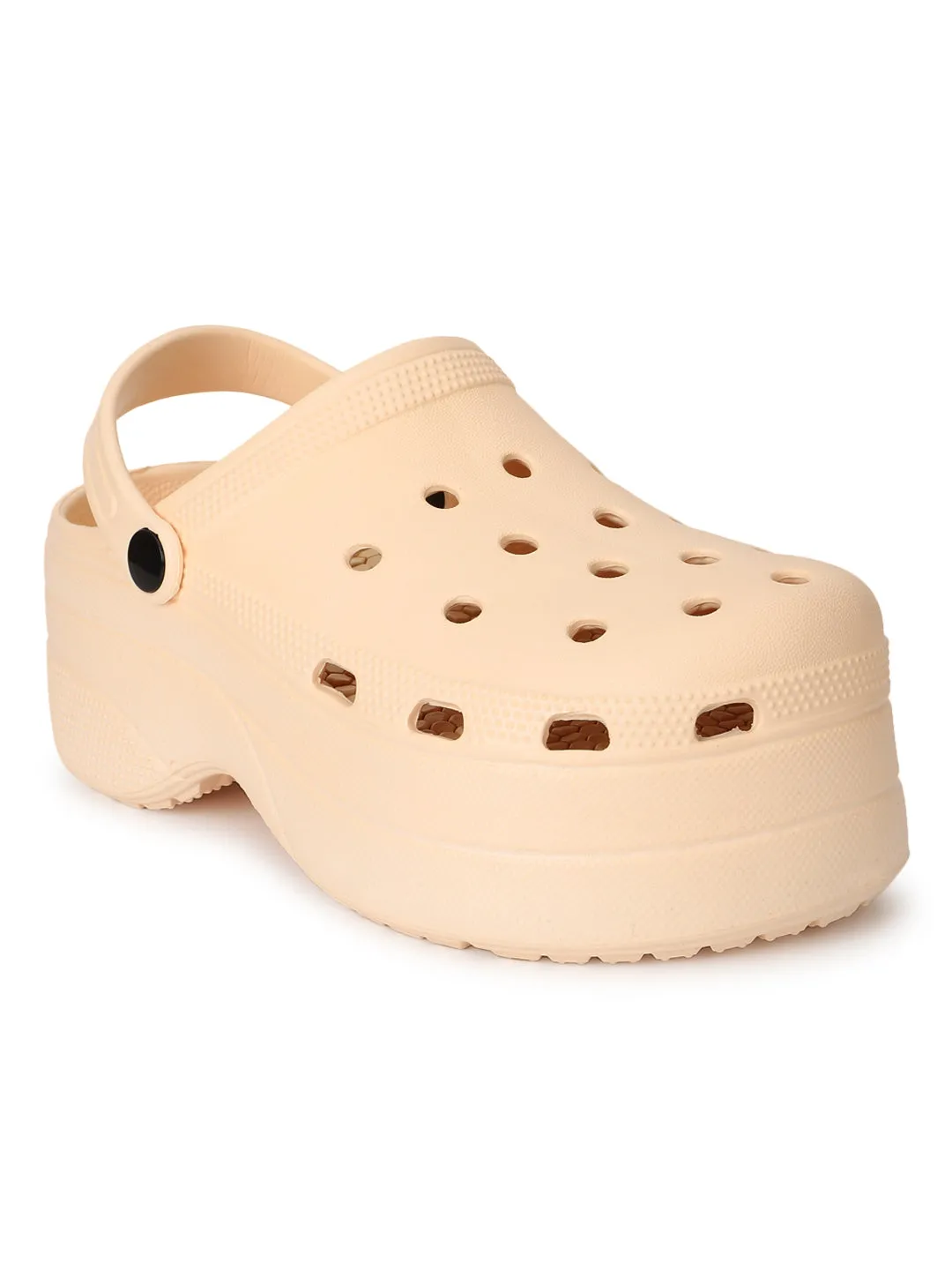 Beige PU Schlupf-Croc-Flats (TC-RS3581-BEIG)