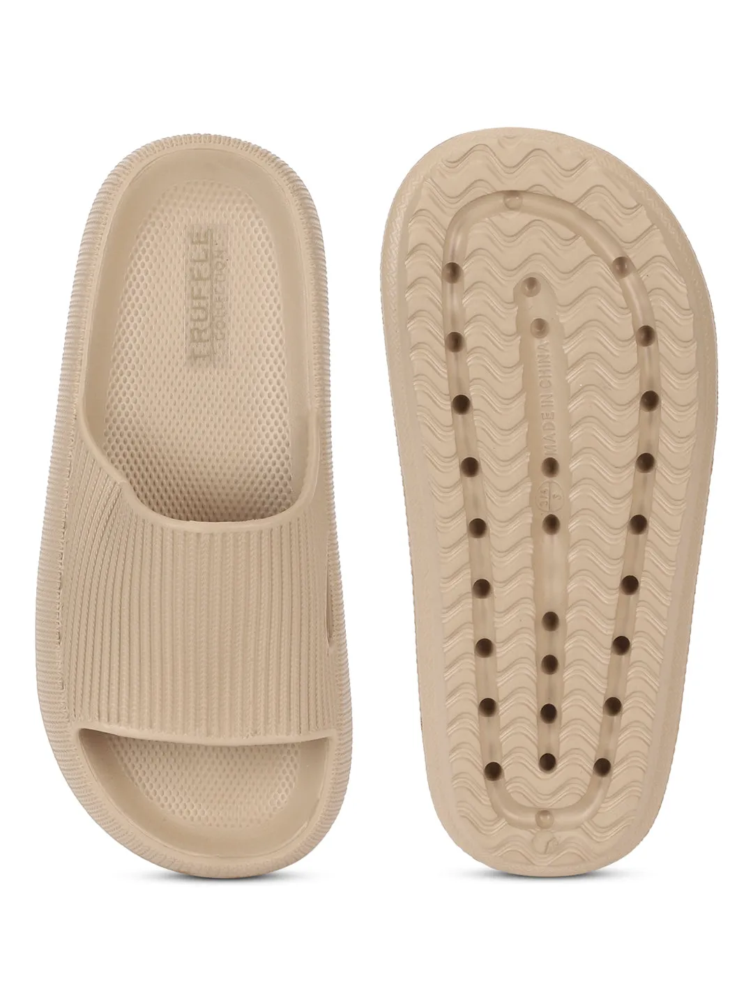 Beige PU Schlupf-Slipper (TC-RS3265-BEIG)