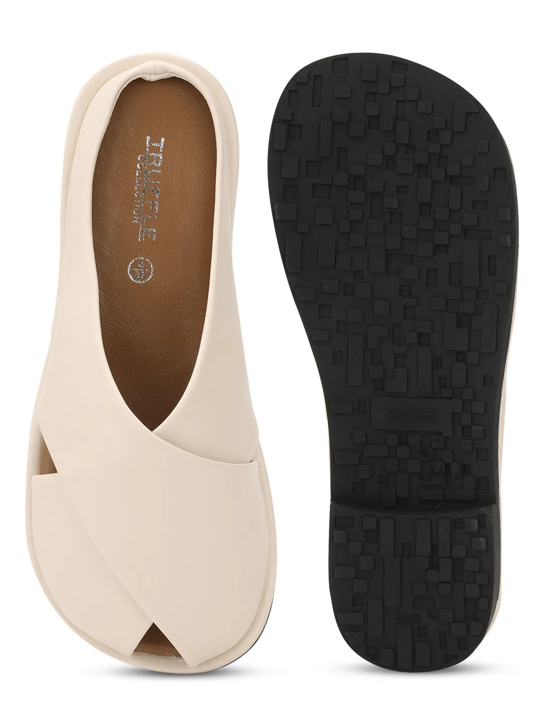 Beige PU Schlupf-Slipper (TC-RS3655-BEIG)