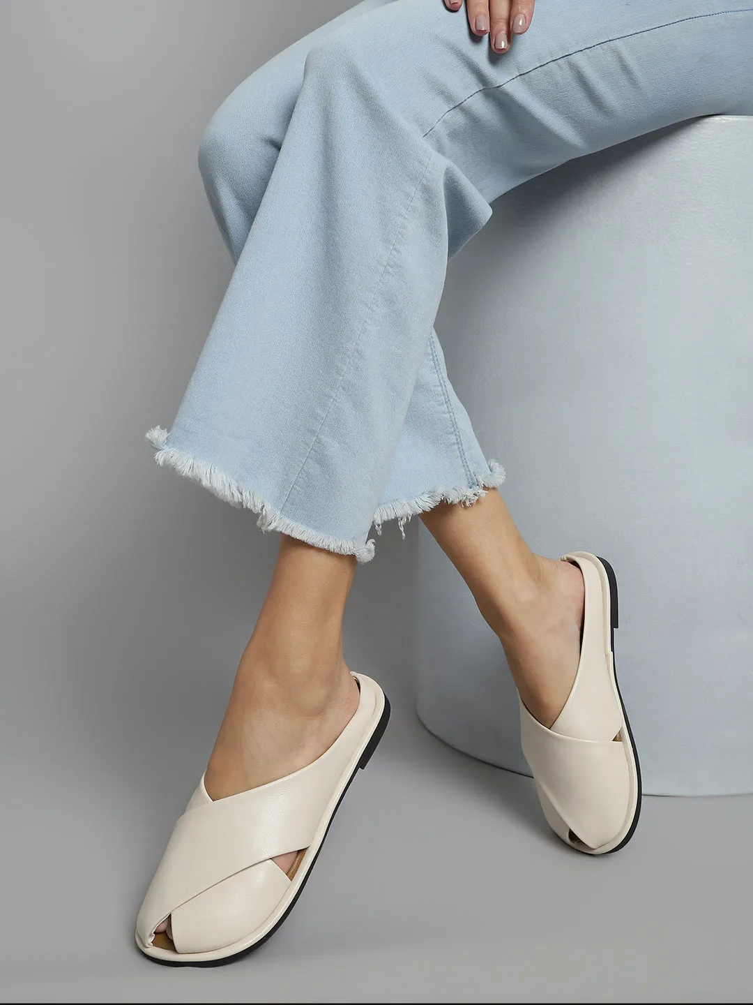 Beige PU Schlupf-Slipper (TC-RS3655-BEIG)