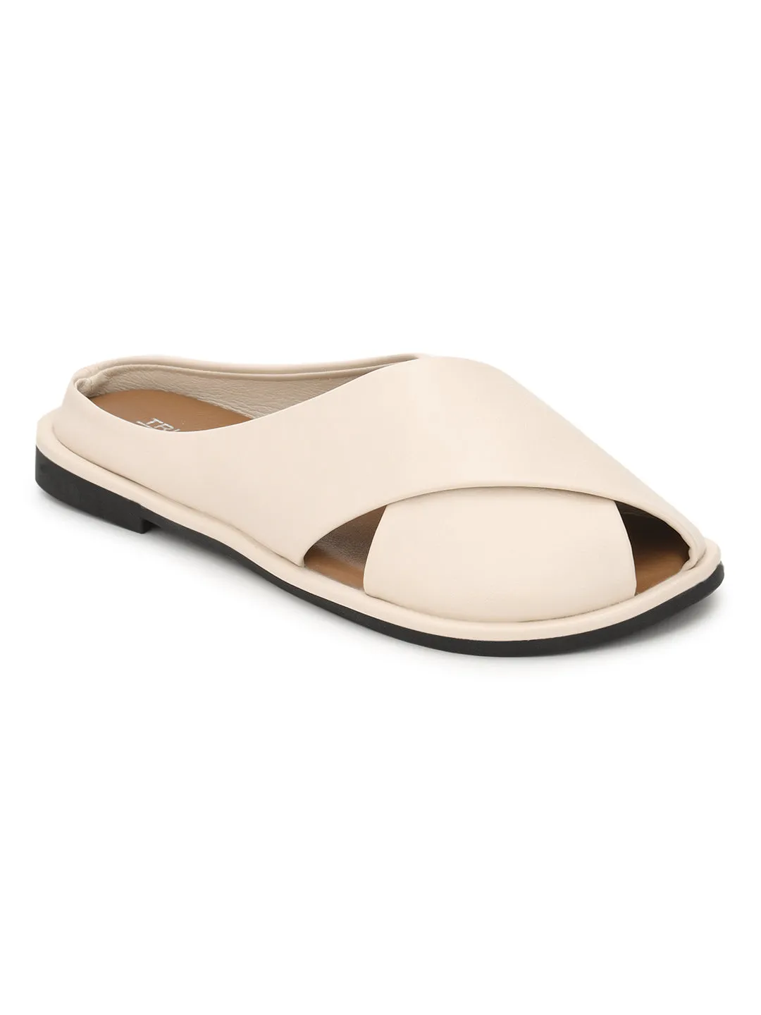 Beige PU Schlupf-Slipper (TC-RS3655-BEIG)