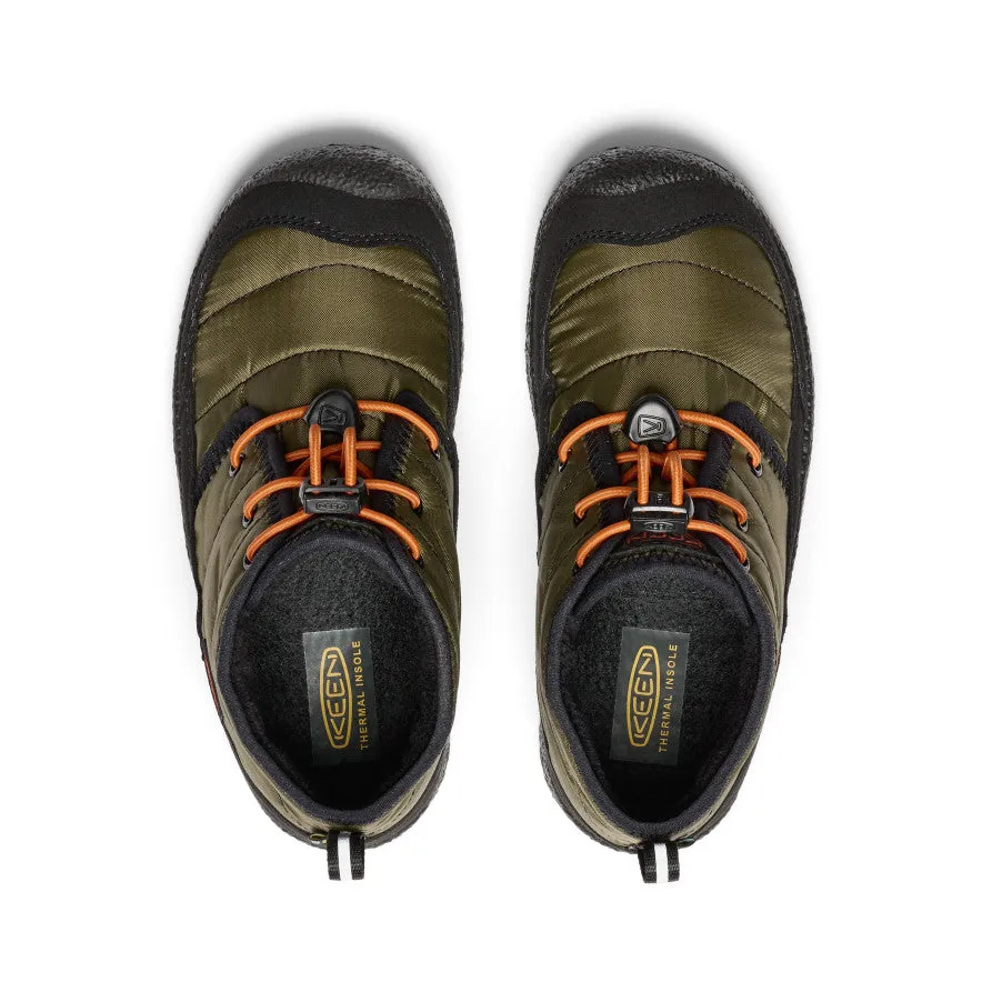 Big Kids' Howser II wasserdichte Chukka  |  Dunkeloliv/Goldflamme