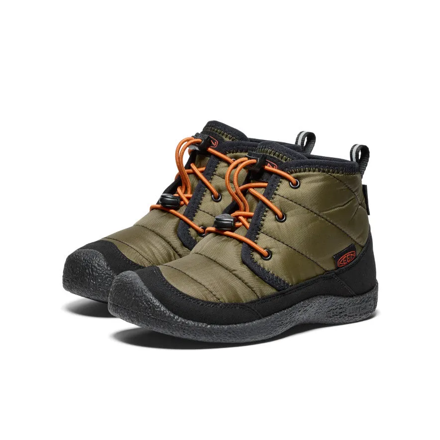 Big Kids' Howser II wasserdichte Chukka  |  Dunkeloliv/Goldflamme