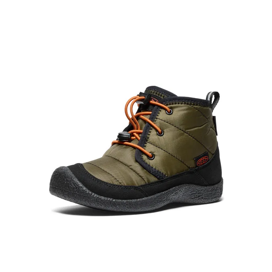 Big Kids' Howser II wasserdichte Chukka  |  Dunkeloliv/Goldflamme