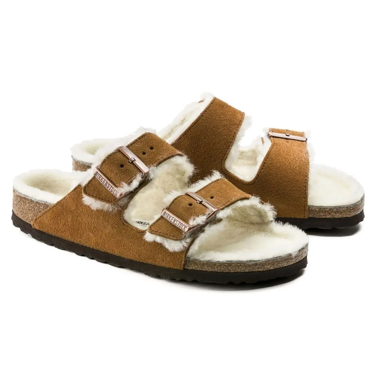 Birkenstock Herren Arizona Shearling Mink Wildleder