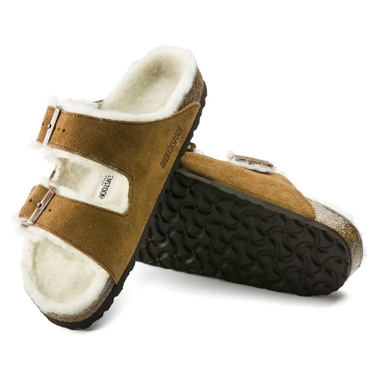 Birkenstock Herren Arizona Shearling Mink Wildleder
