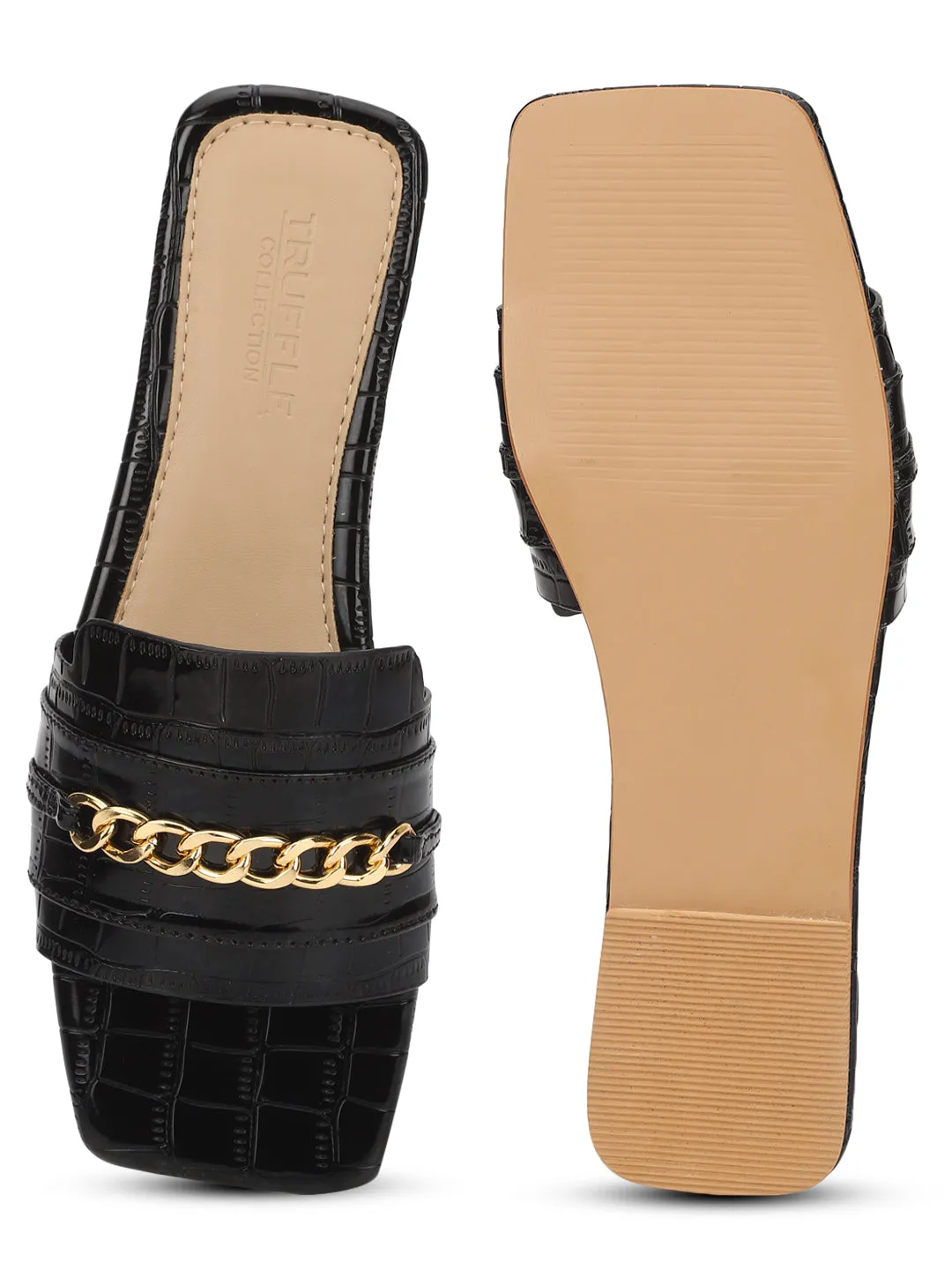 Schwarze Glattleder-Slip-On Flats (TC-ST-003-BLK)