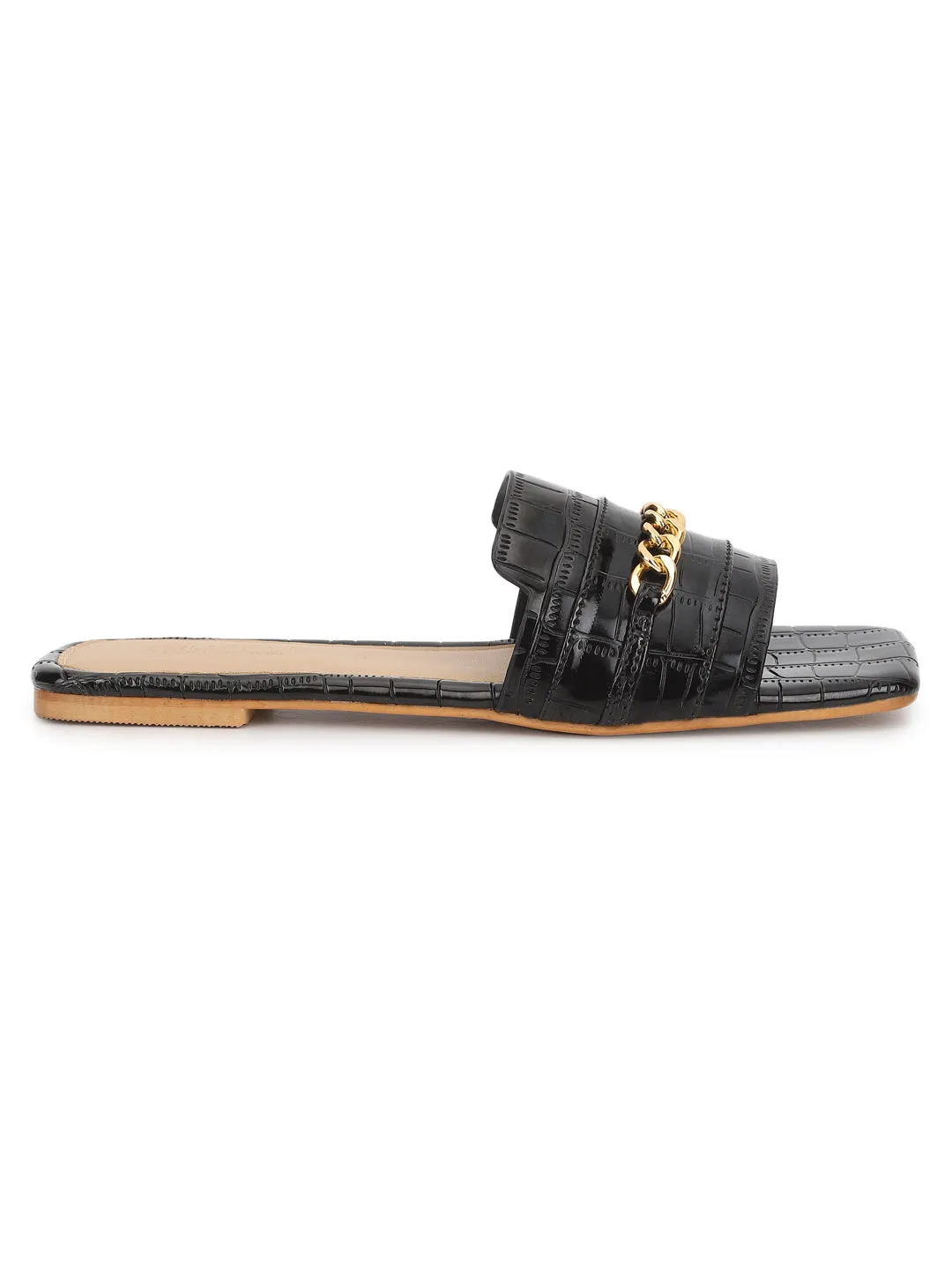 Schwarze Glattleder-Slip-On Flats (TC-ST-003-BLK)
