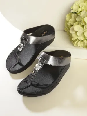 Schwarze PU Komfort Flats (TC-CD-804-BLK)
