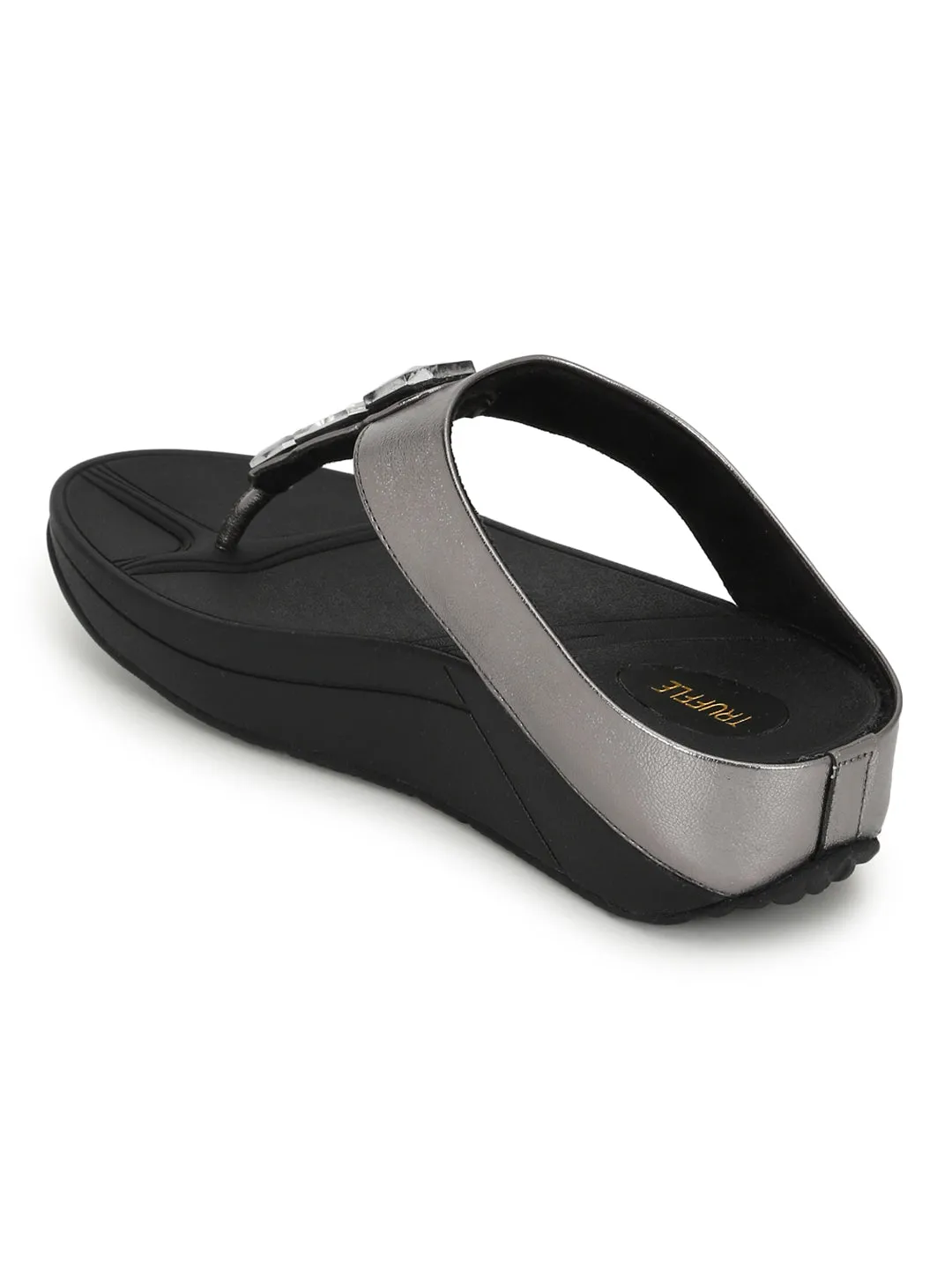 Schwarze PU Komfort Flats (TC-CD-804-BLK)