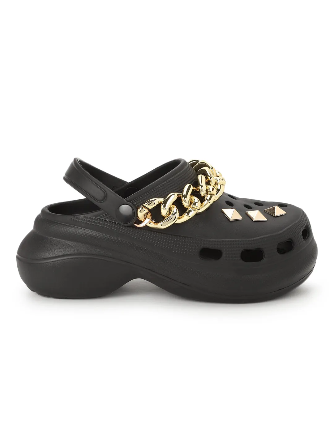 Schwarze PU Slip-On Croc Flats (TC-RS3481-BLK)