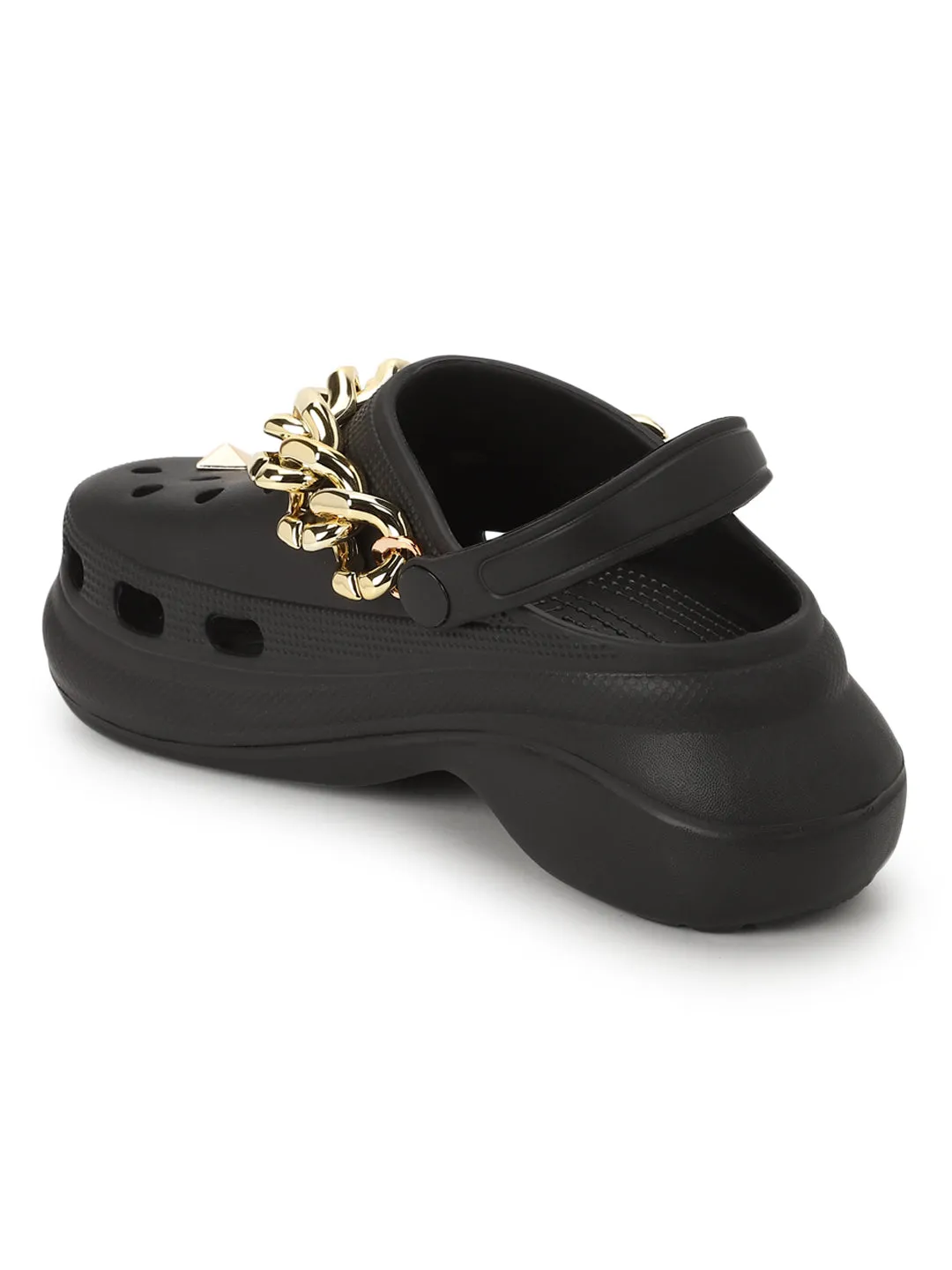 Schwarze PU Slip-On Croc Flats (TC-RS3481-BLK)