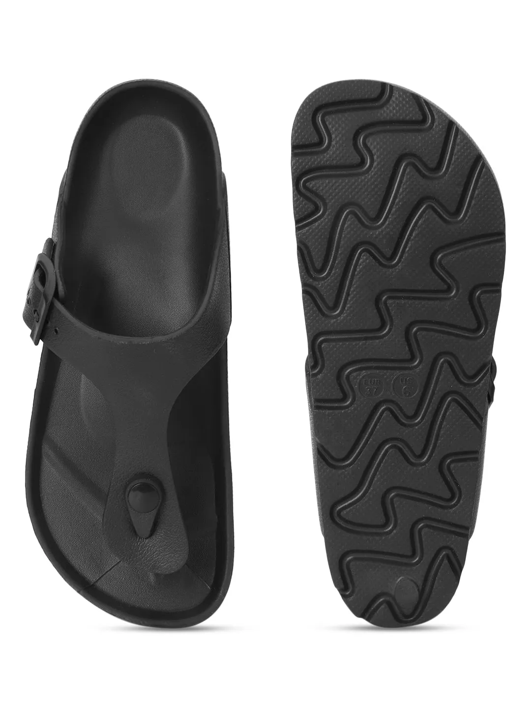 Schwarze PU-Slip-On-Flats (TC-RS3480-BLK)