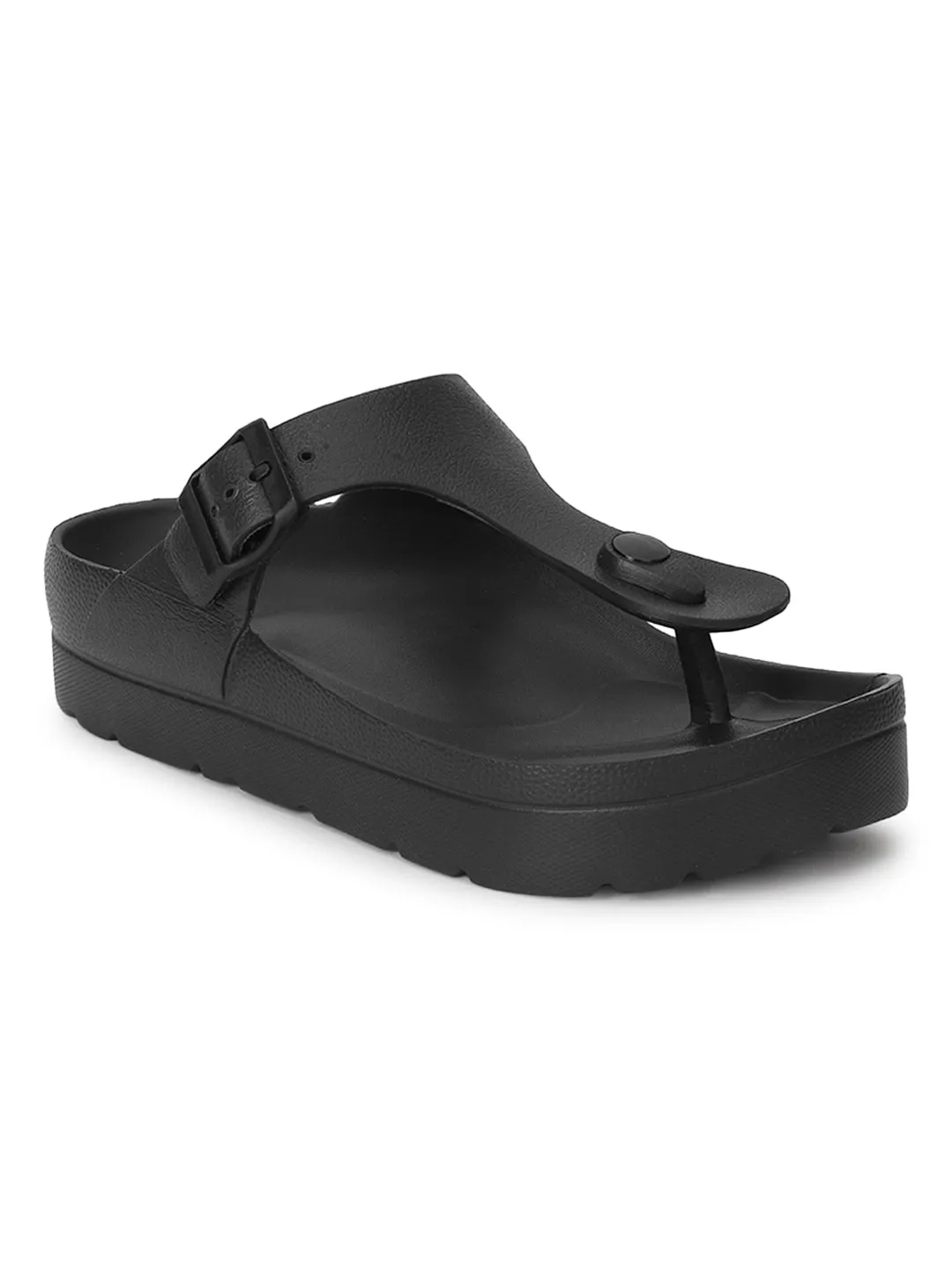 Schwarze PU-Slip-On-Flats (TC-RS3480-BLK)