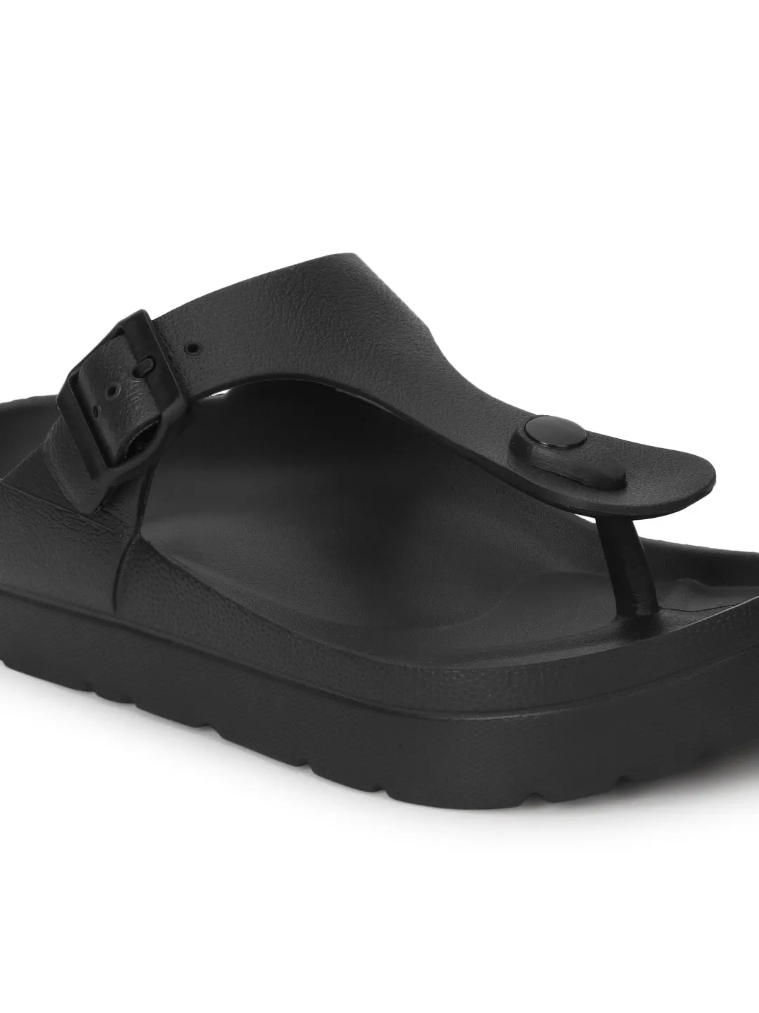 Schwarze PU-Slip-On-Flats (TC-RS3480-BLK)