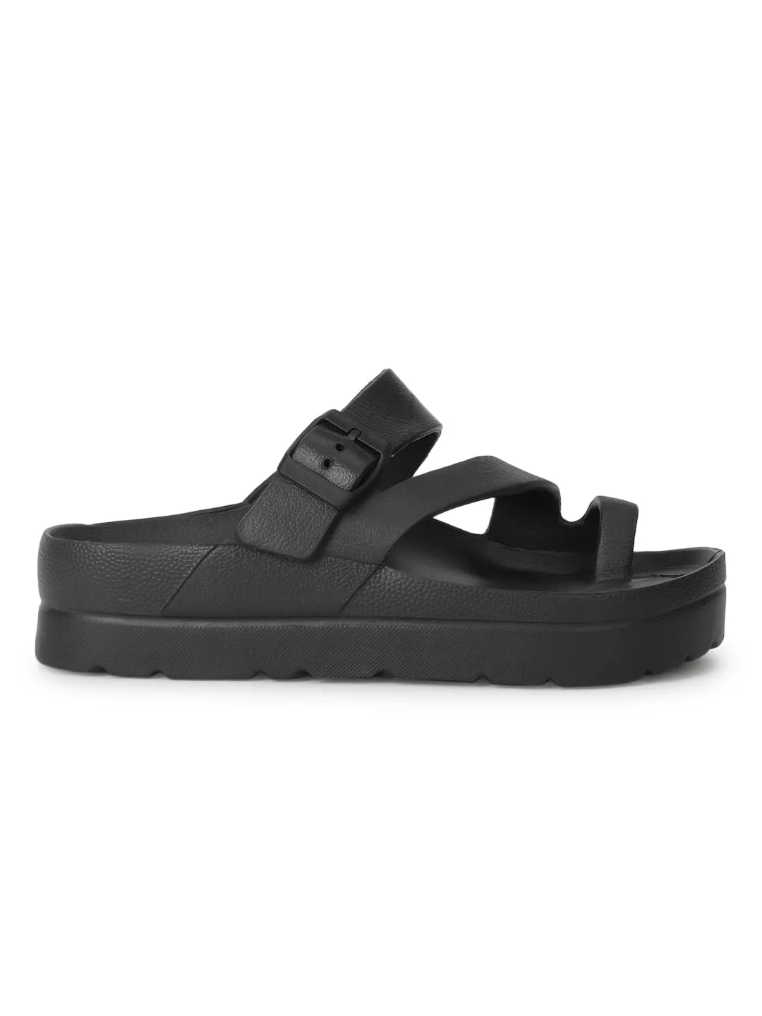 Schwarze PU-Slip-On-Flats (TC-RS3481-BLKPU)