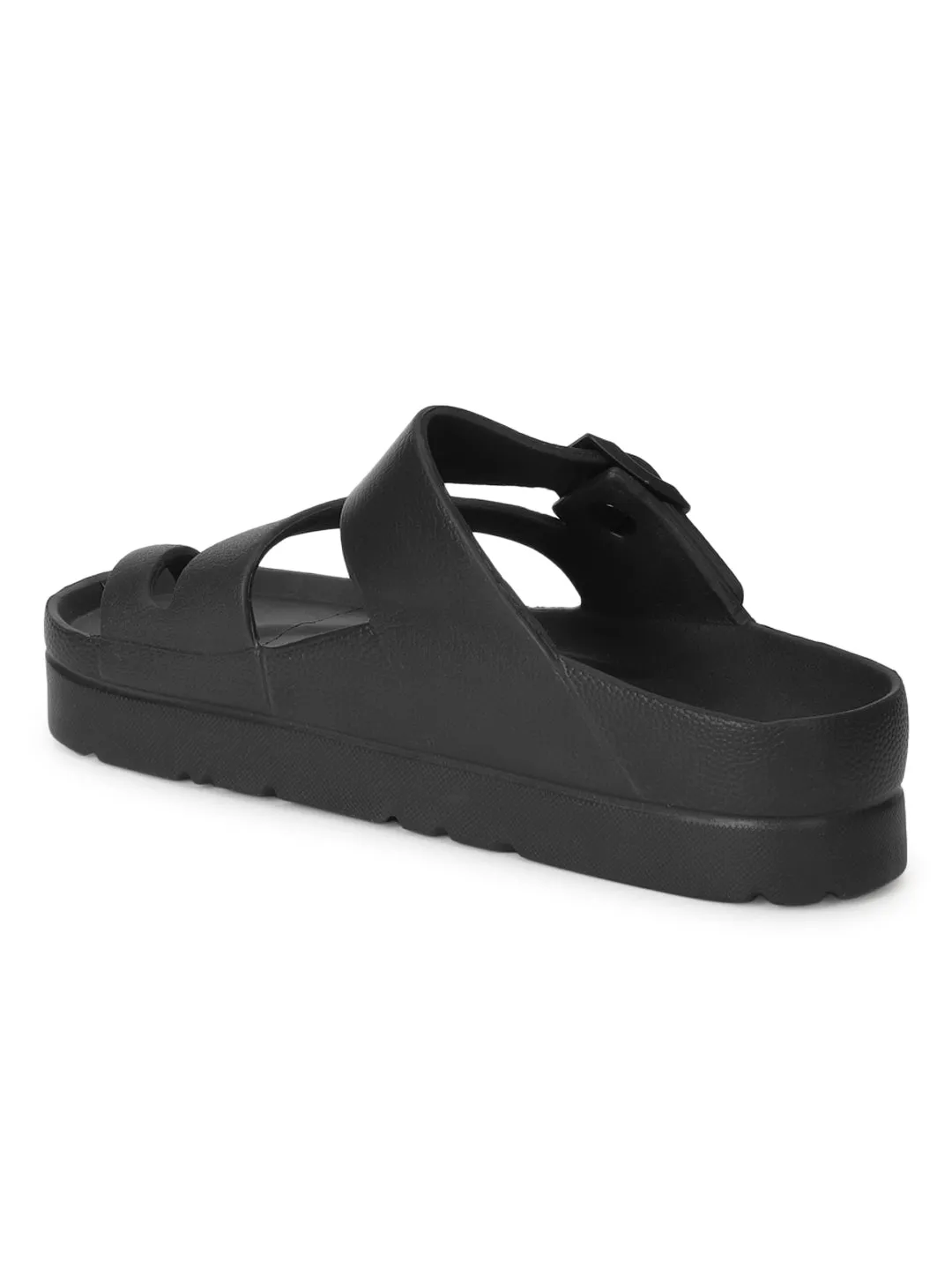 Schwarze PU-Slip-On-Flats (TC-RS3481-BLKPU)