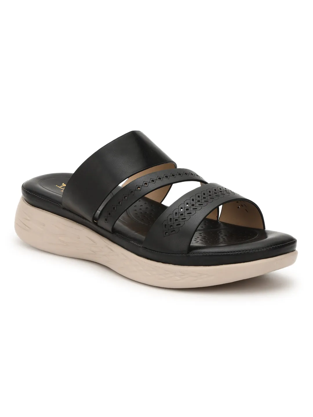 Schwarze PU-Schlupfschuhe (TC-ST-021-BLK)