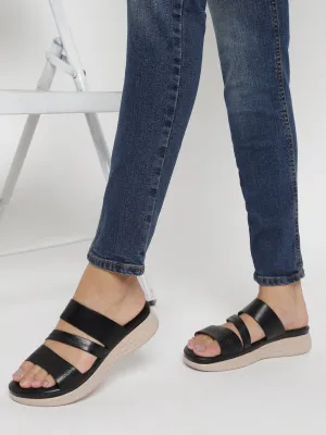 Schwarze PU-Schlupfschuhe (TC-ST-021-BLK)