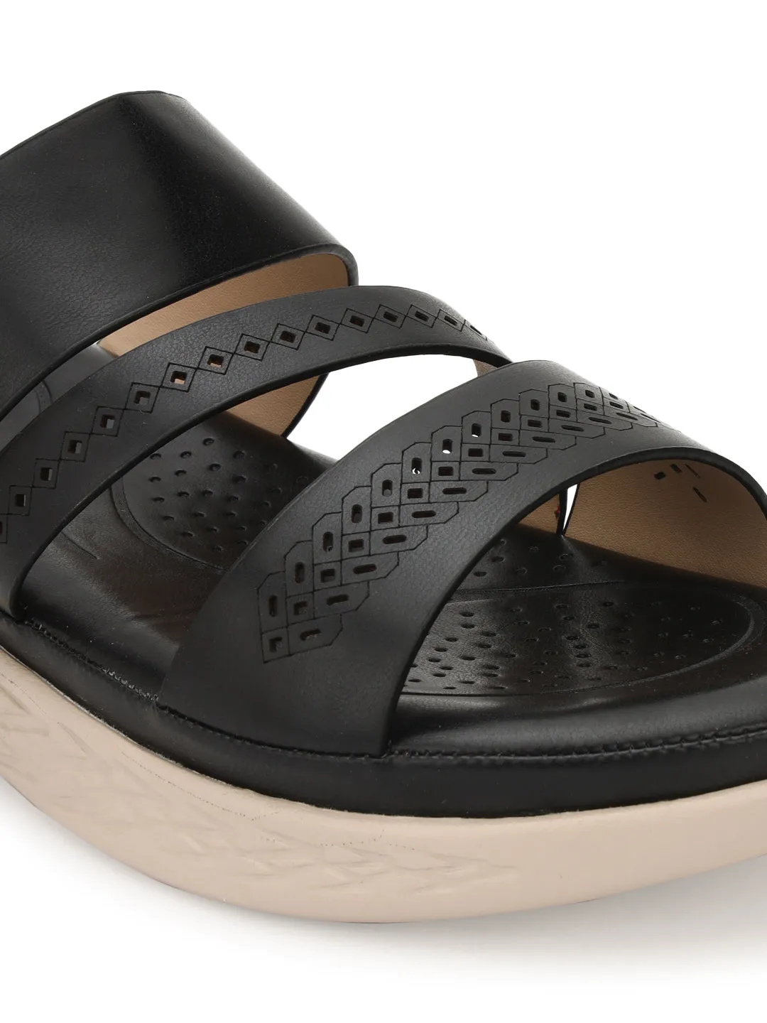 Schwarze PU-Schlupfschuhe (TC-ST-021-BLK)