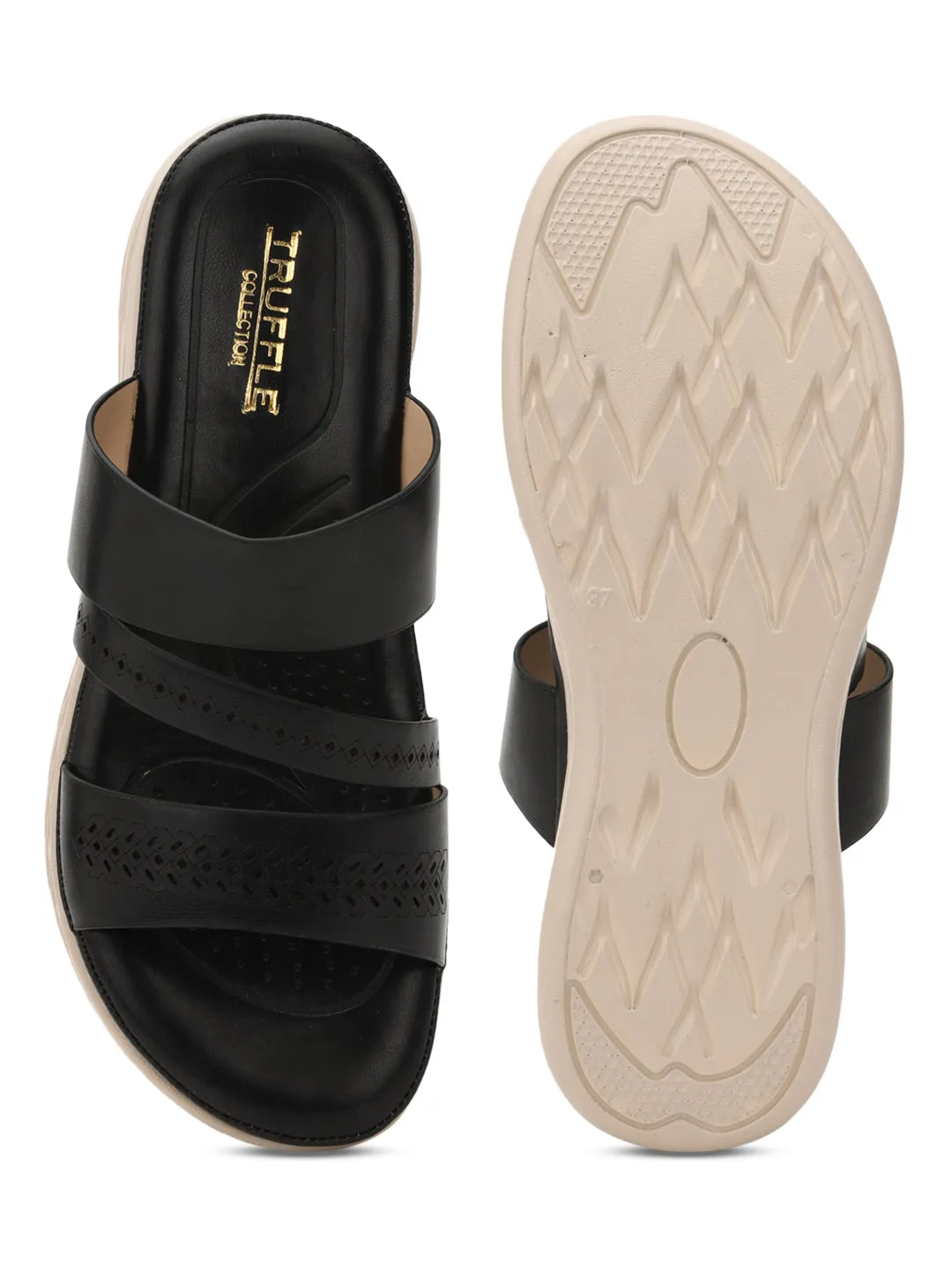 Schwarze PU-Schlupfschuhe (TC-ST-021-BLK)