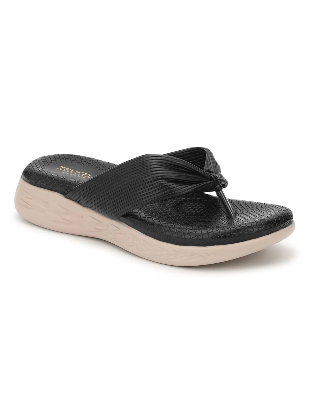 Schwarze PU-Slip-On-Flats (TC-ST-023-BLK)