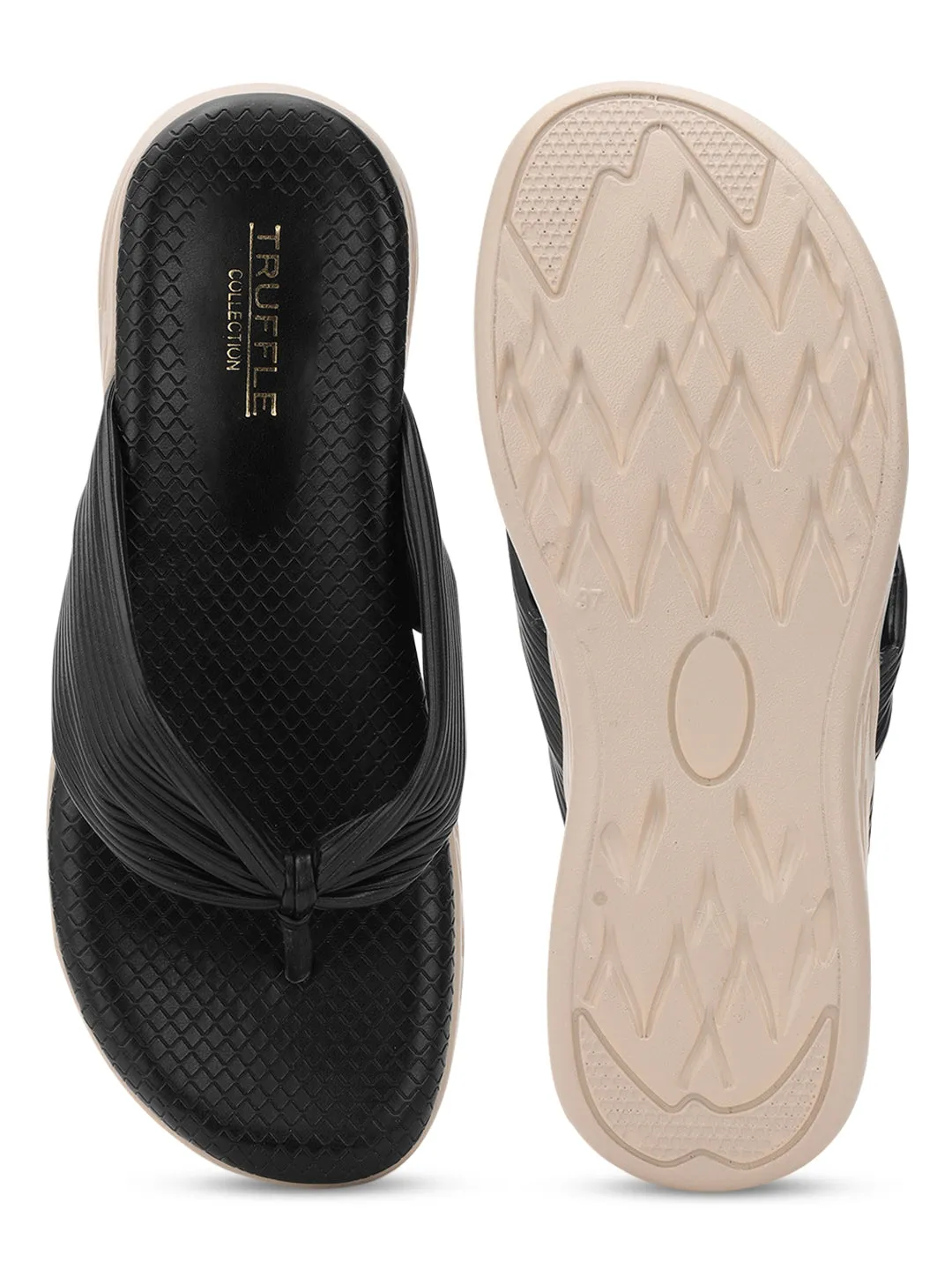 Schwarze PU-Slip-On-Flats (TC-ST-023-BLK)