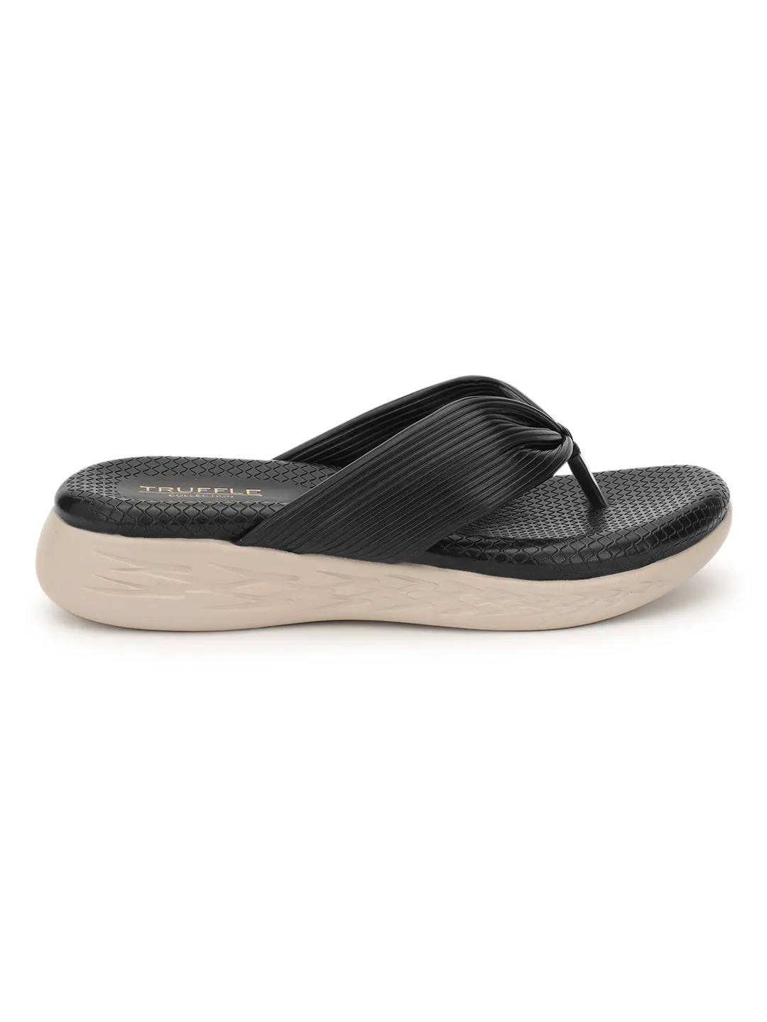 Schwarze PU-Slip-On-Flats (TC-ST-023-BLK)