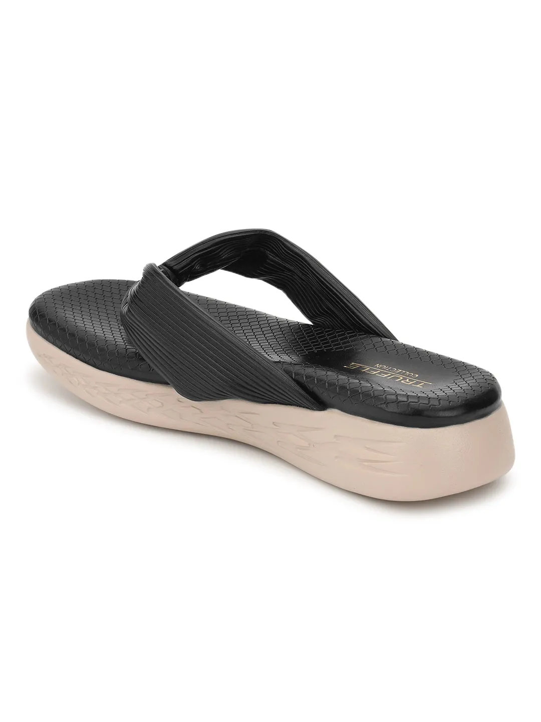 Schwarze PU-Slip-On-Flats (TC-ST-023-BLK)