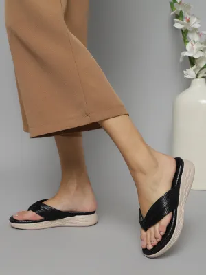 Schwarze PU-Slip-On-Flats (TC-ST-023-BLK)