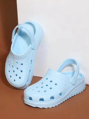 Blaue PU Schlupf-Croc Flats (TC-EZ0129-01-BBLU)