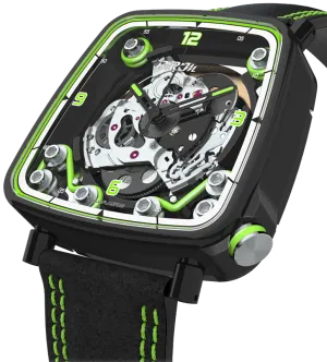 B.R.M Uhren B.R.M. Uhren FF39-40 Schwarz Titan Limettengrüne Uhr