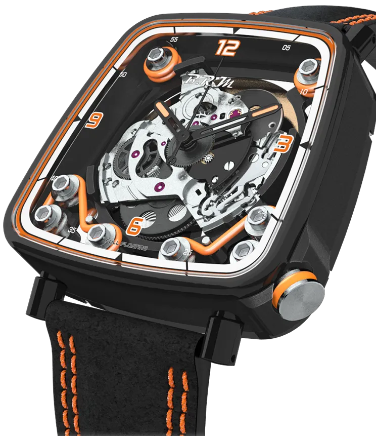 B.R.M Uhren B.R.M. Uhren FF39-40 Schwarz Titan Orange Uhr