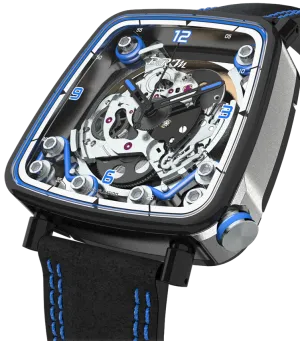 B.R.M Uhren B.R.M. Uhren FF39-40 Grau Titan Schwarz PVD Blau Uhr