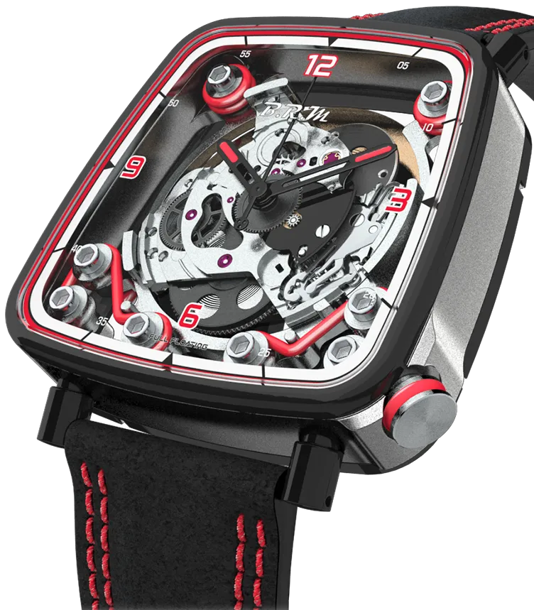 B.R.M Uhren B.R.M. Uhren FF39-40 Grau Titan Schwarz PVD Rot Uhr