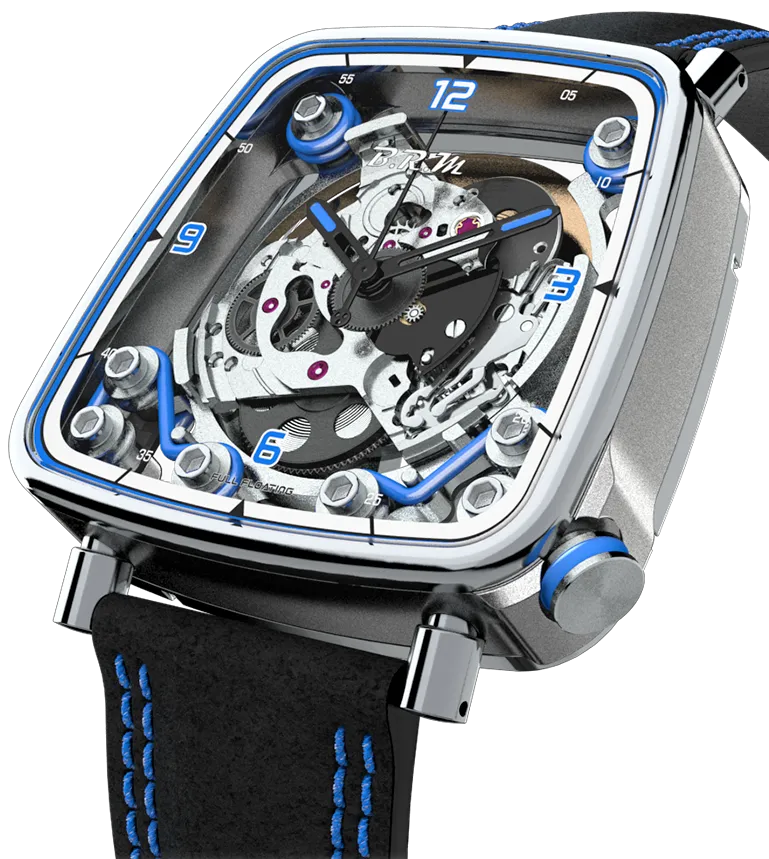 B.R.M Uhren B.R.M. Uhren FF39-40 Grau Titan Blau Uhr